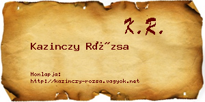 Kazinczy Rózsa névjegykártya