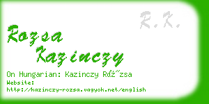rozsa kazinczy business card